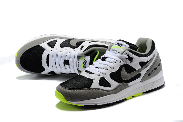 Men Nike Air Span II White Black Grey Fluorscent Shoes - Click Image to Close